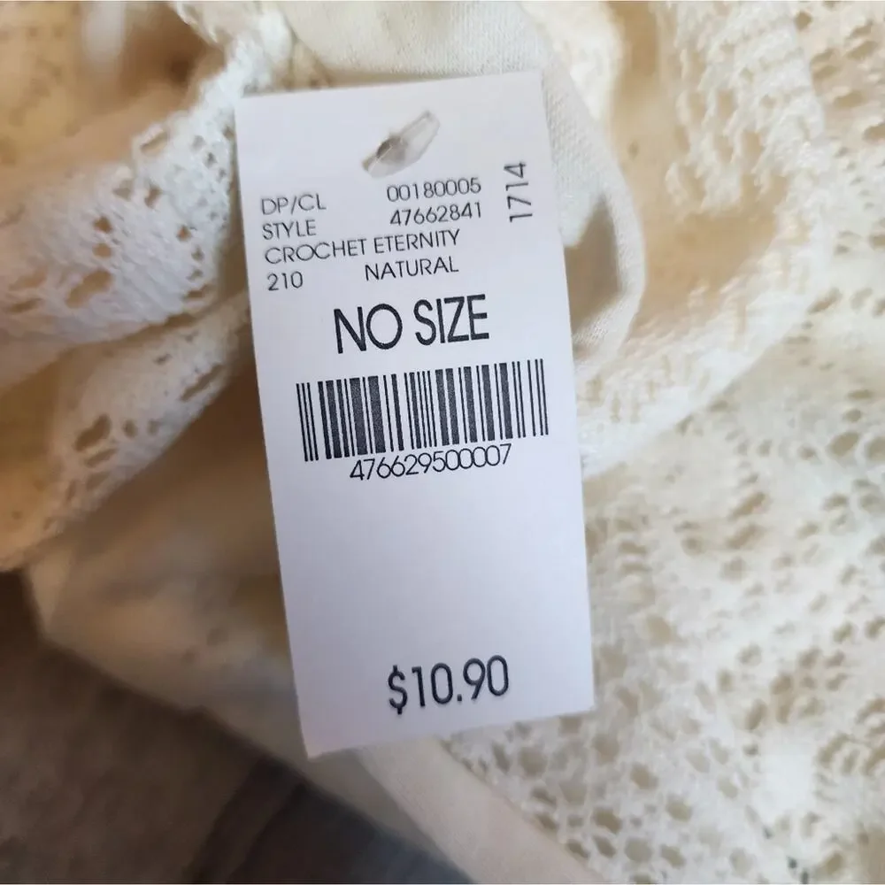 NWT Wet Seal Junior's White Lightweight Eyelet Lined Infinity Scarf One Size OS